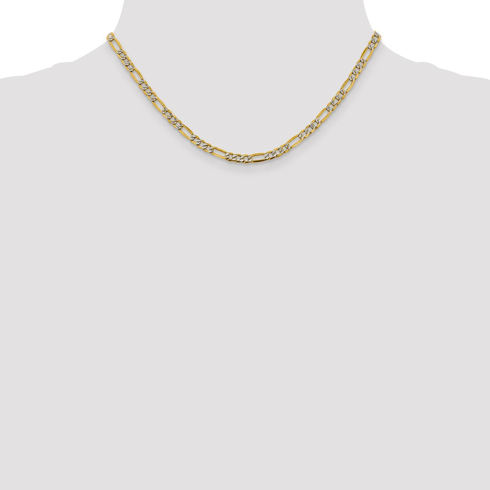 Semi-Solid with Rhodium PavÇ Figaro with Lobster Clasp Chain - WBC