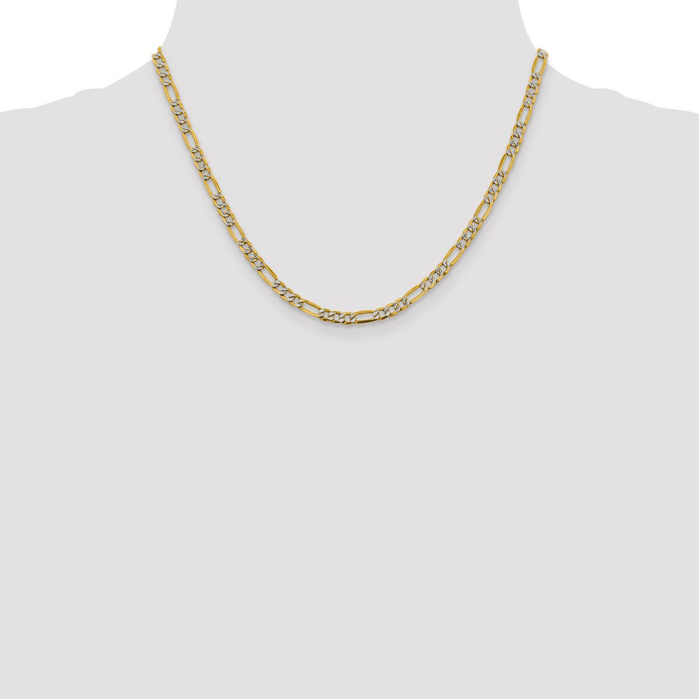 Semi-Solid with Rhodium PavÇ Figaro with Lobster Clasp Chain - WBC