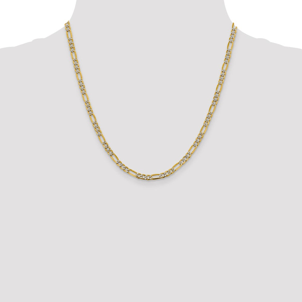 Semi-Solid with Rhodium PavÇ Figaro with Lobster Clasp Chain - WBC