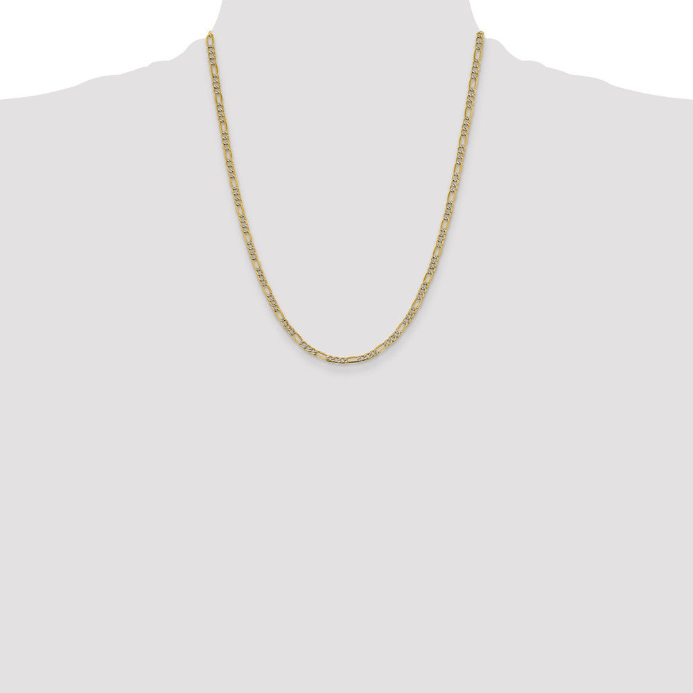 Semi-Solid with Rhodium PavÇ Figaro with Lobster Clasp Chain - WBC