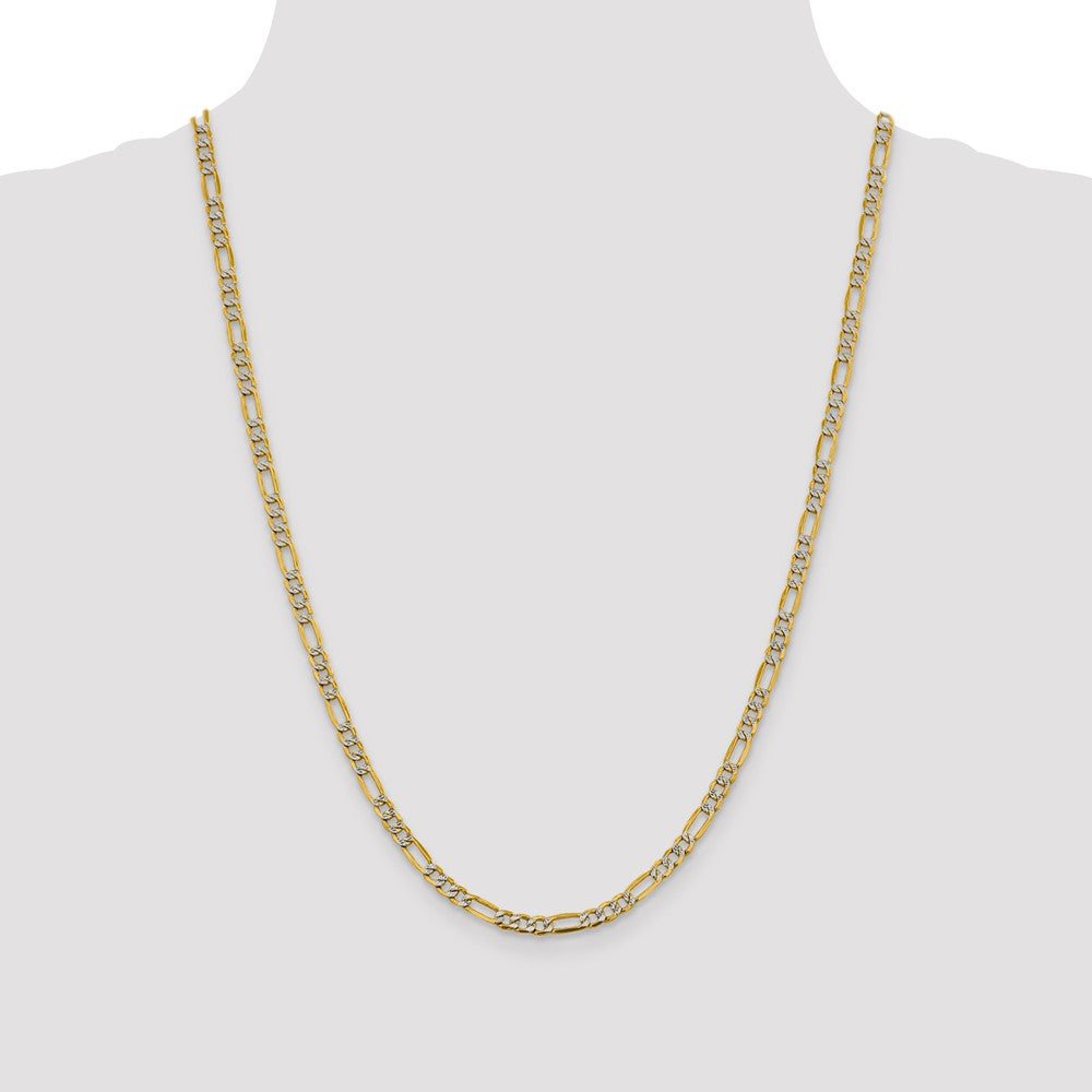 Semi-Solid with Rhodium PavÇ Figaro with Lobster Clasp Chain - WBC