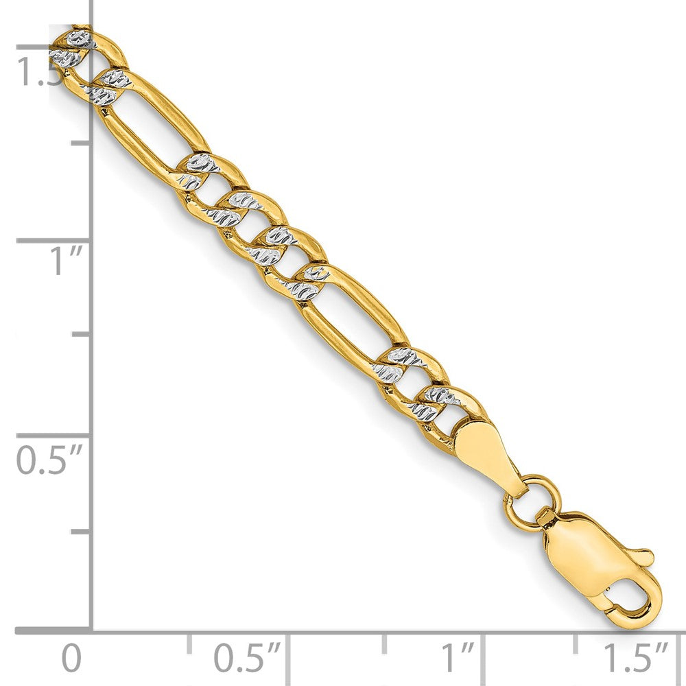 Semi-Solid with Rhodium PavÇ Figaro with Lobster Clasp Bracelet - WBC