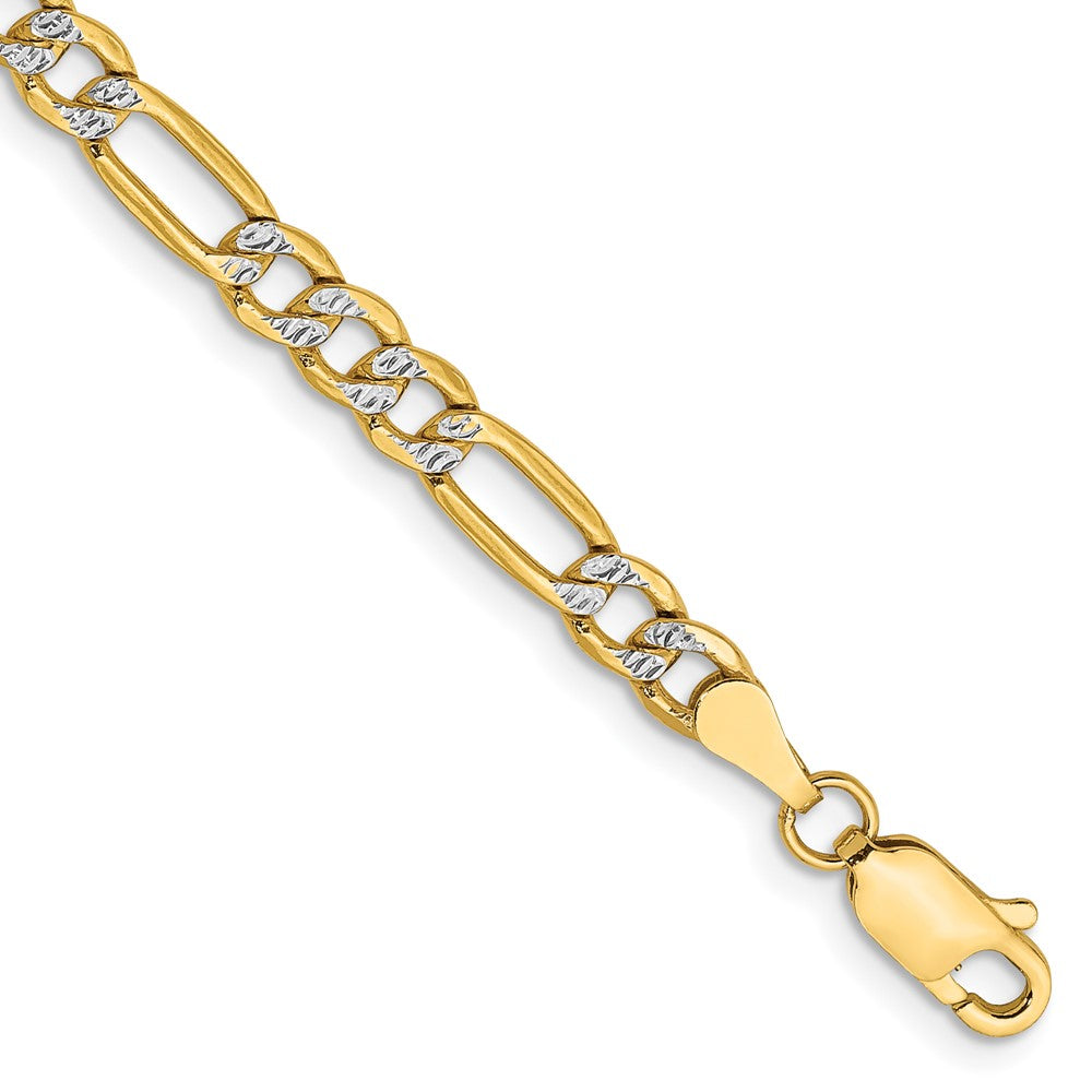 Semi-Solid with Rhodium PavÇ Figaro with Lobster Clasp Bracelet - WBC