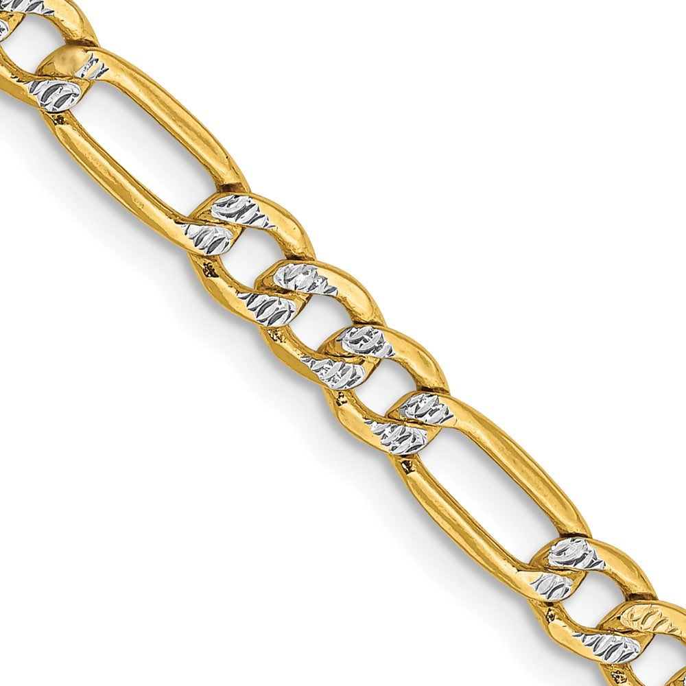 Semi-Solid with Rhodium PavÇ Figaro with Lobster Clasp Chain - WBC
