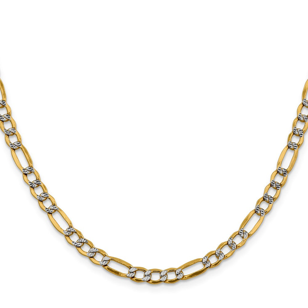 Semi-Solid with Rhodium PavÇ Figaro with Lobster Clasp Chain - WBC