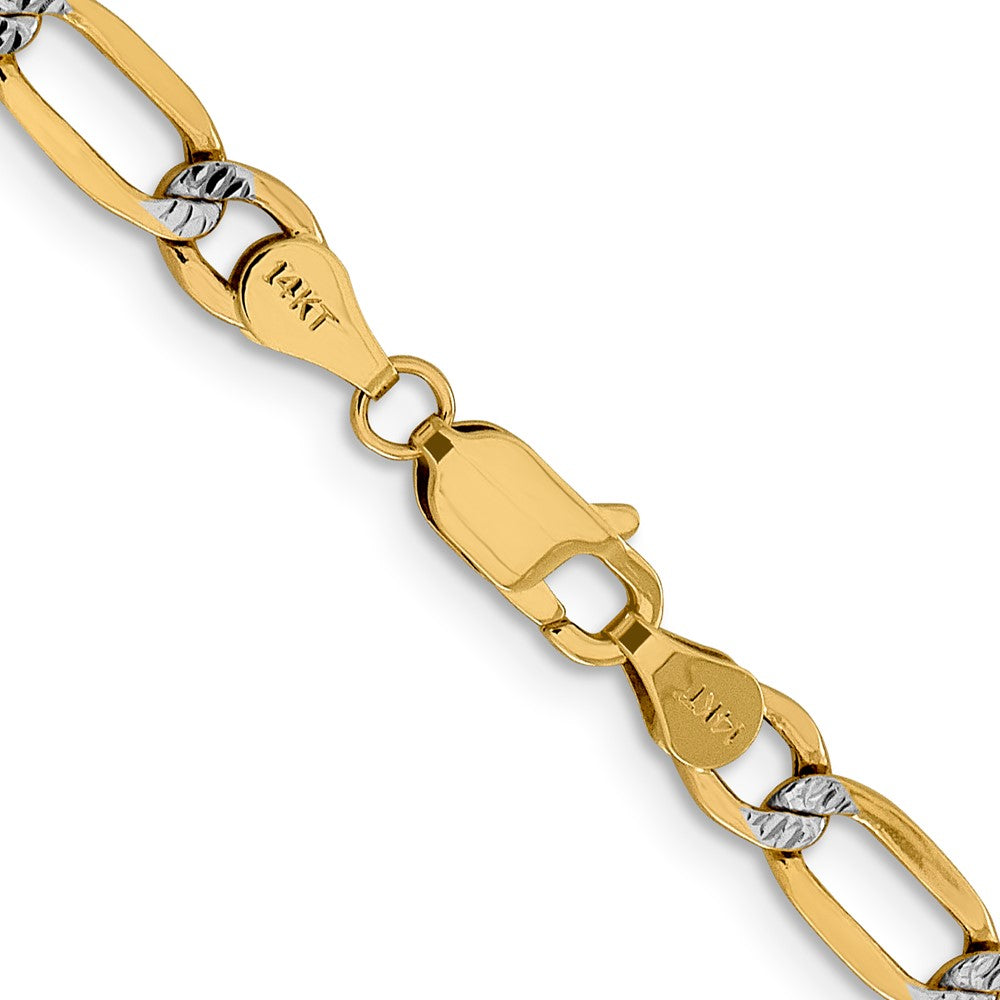 Semi-Solid with Rhodium PavÇ Figaro with Lobster Clasp Chain - WBC