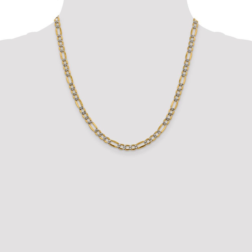 Semi-Solid with Rhodium PavÇ Figaro with Lobster Clasp Chain - WBC