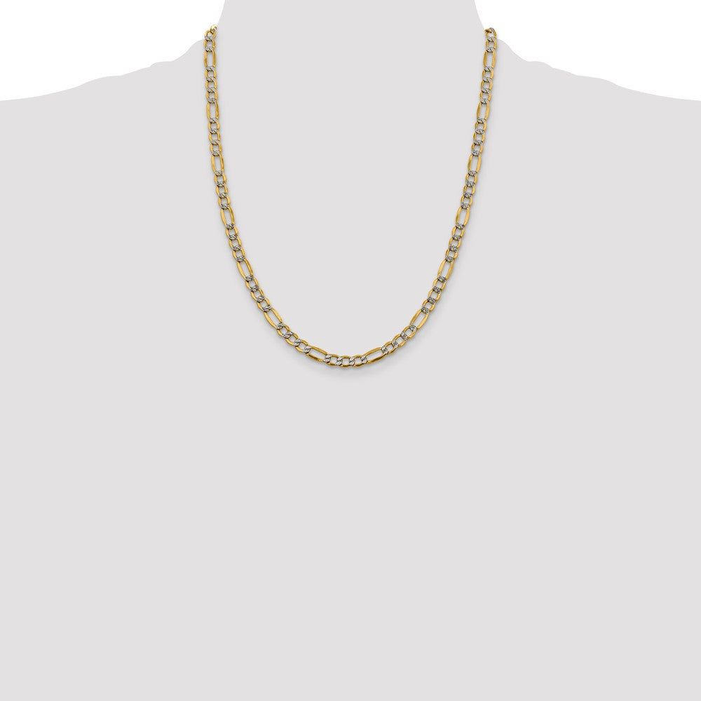 Semi-Solid with Rhodium PavÇ Figaro with Lobster Clasp Chain - WBC