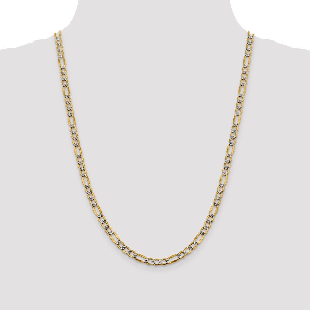 Semi-Solid with Rhodium PavÇ Figaro with Lobster Clasp Chain - WBC