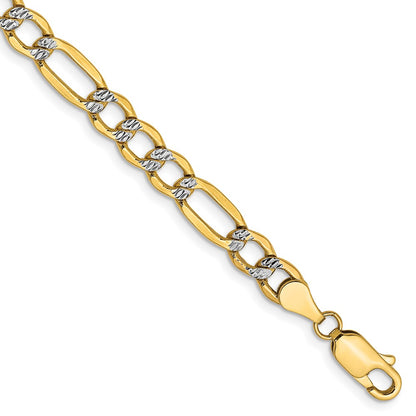 Semi-Solid with Rhodium PavÇ Figaro with Lobster Clasp Chain - WBC