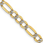 Semi-Solid with Rhodium PavÇ Figaro with Lobster Clasp Chain - WBC