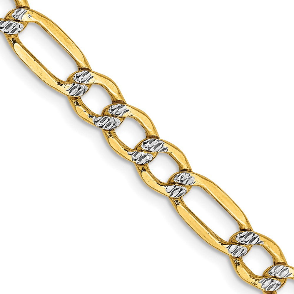 Semi-Solid with Rhodium PavÇ Figaro with Lobster Clasp Chain - WBC