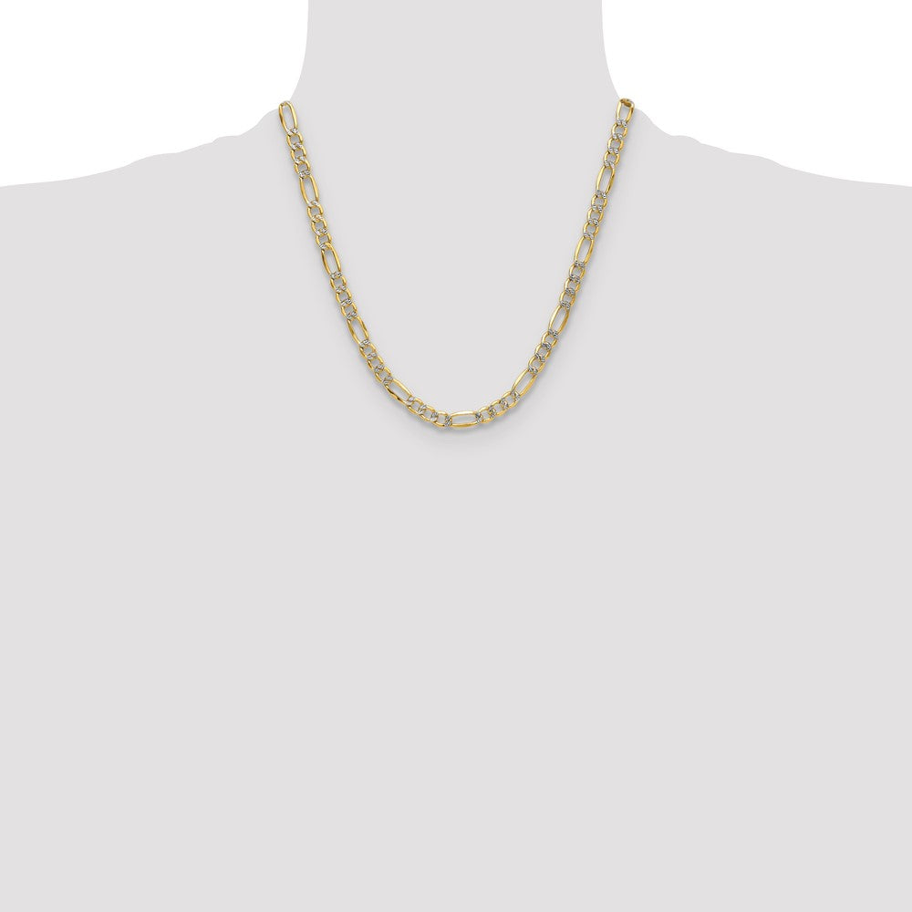 Semi-solid with Rhodium PavÇ Figaro Chain - WBC