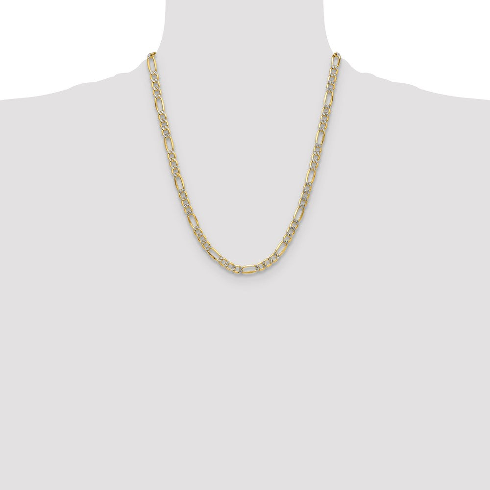 Semi-solid with Rhodium PavÇ Figaro Chain - WBC