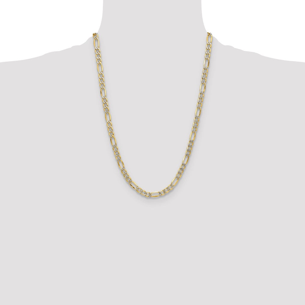 Semi-solid with Rhodium PavÇ Figaro Chain - WBC