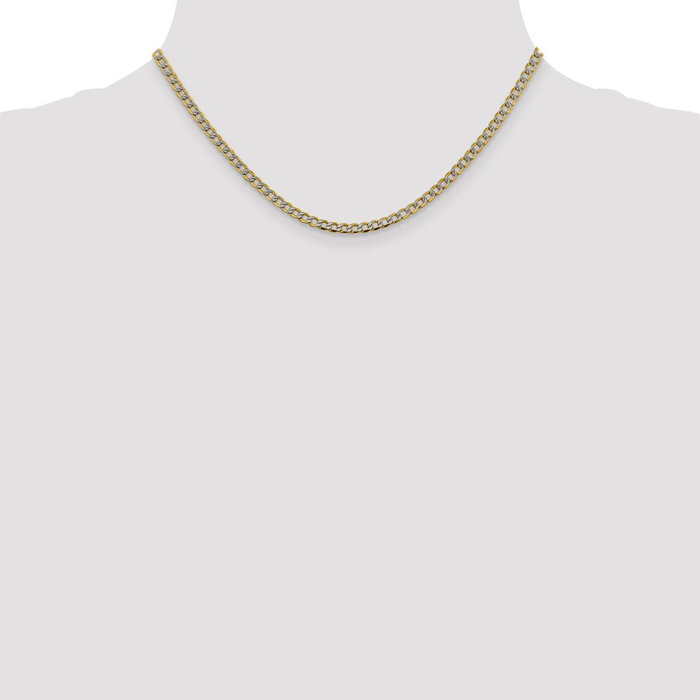 Semi-Solid with Rhodium PavÇ Curb with Lobster Clasp Chain - WBC