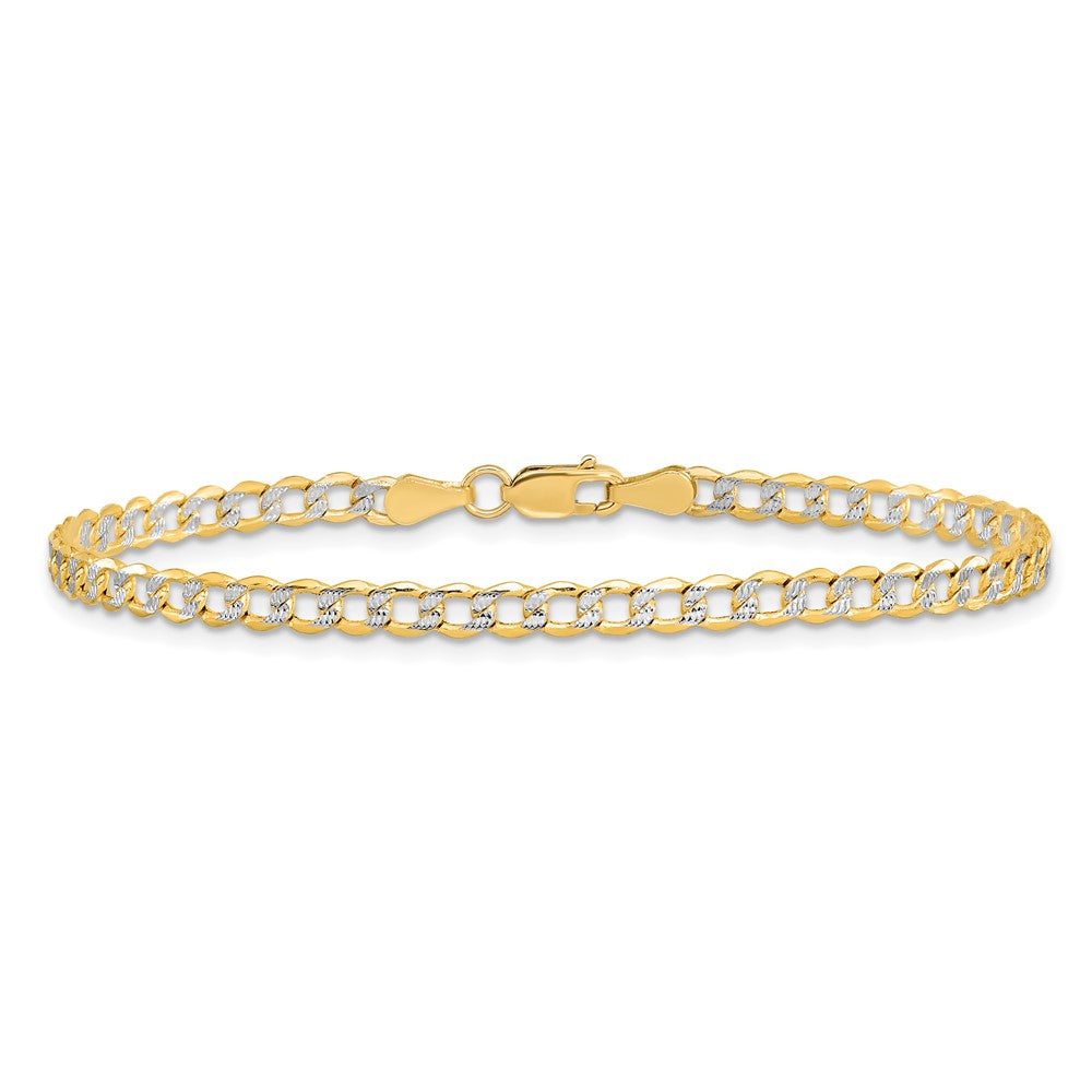 Semi-Solid with Rhodium PavÇ Curb with Lobster Clasp Bracelet - WBC