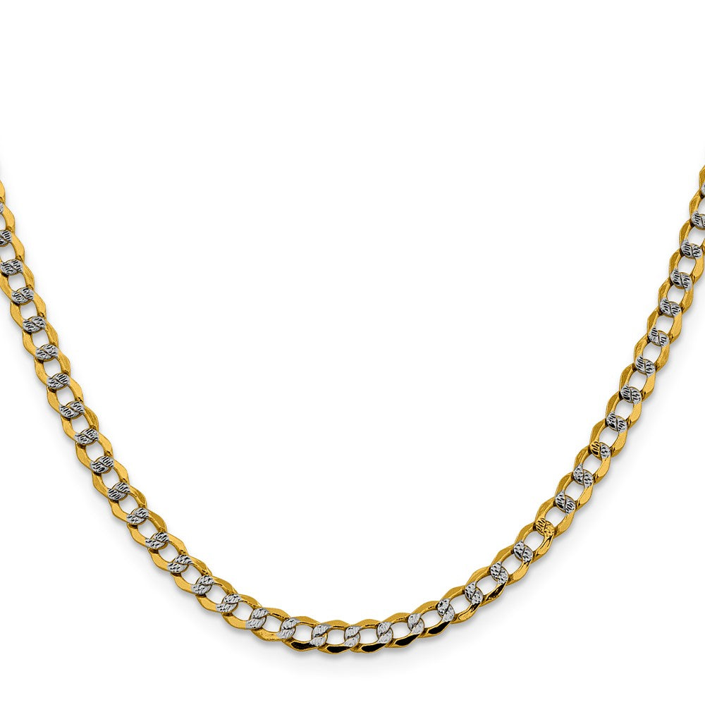 Semi-Solid with Rhodium PavÇ Curb with Lobster Clasp Chain - WBC