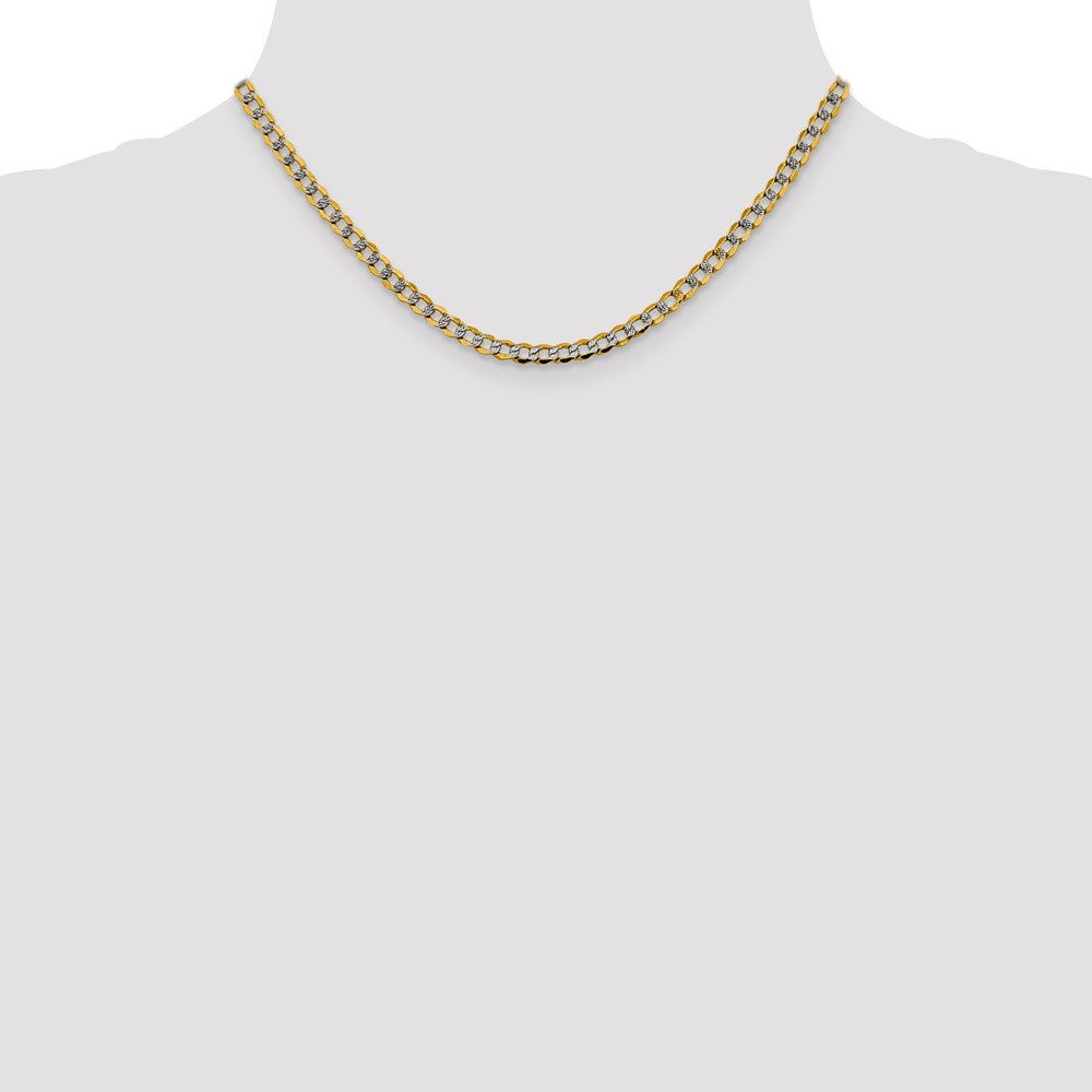 Semi-Solid with Rhodium PavÇ Curb with Lobster Clasp Chain - WBC