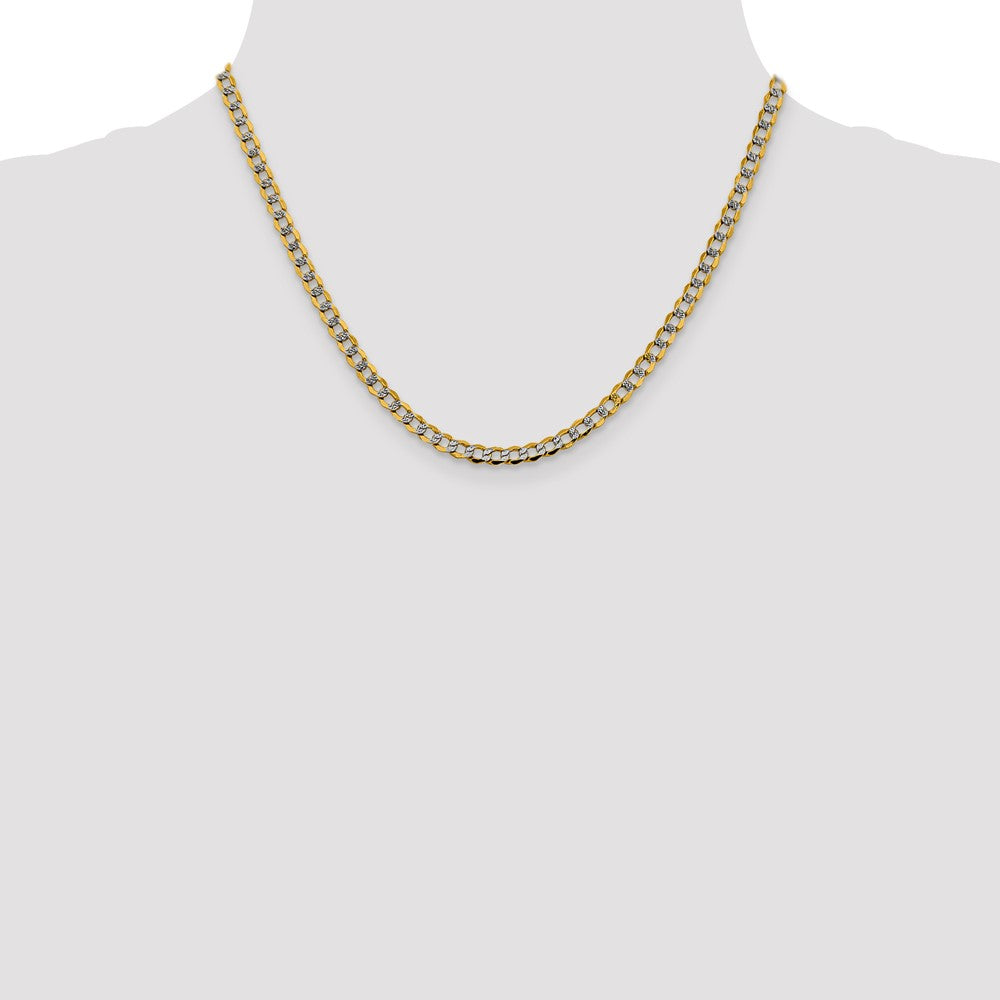 Semi-Solid with Rhodium PavÇ Curb with Lobster Clasp Chain - WBC