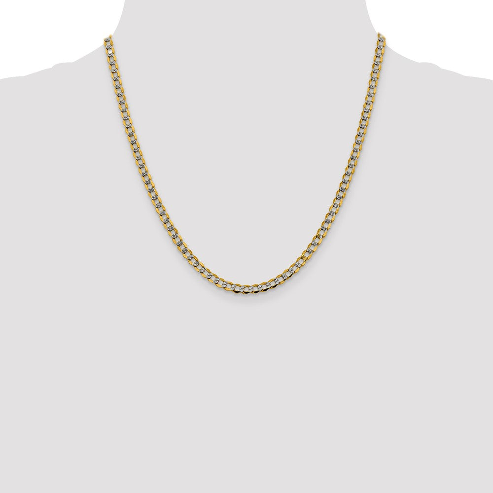 Semi-Solid with Rhodium PavÇ Curb with Lobster Clasp Chain - WBC