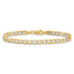 Semi-Solid with Rhodium PavÇ Curb with Lobster Clasp Bracelet - WBC