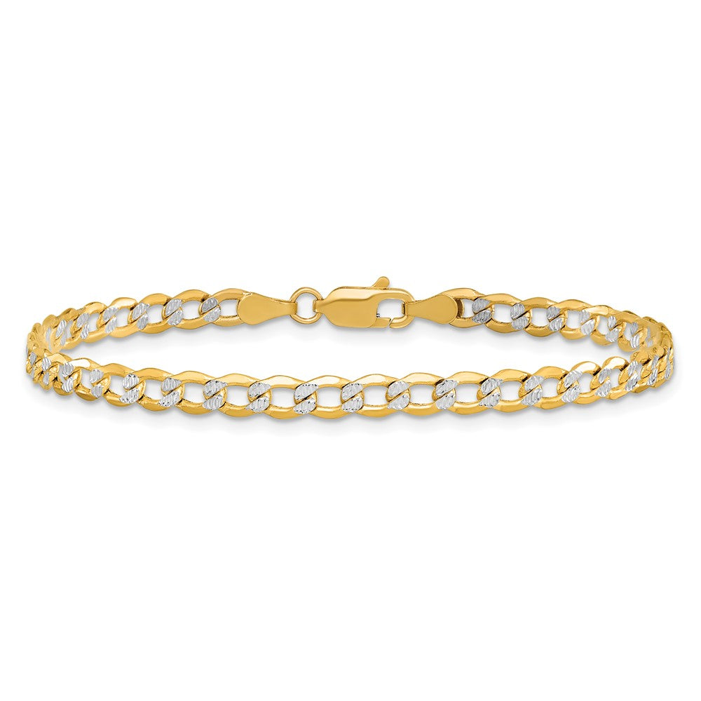 Semi-Solid with Rhodium PavÇ Curb with Lobster Clasp Bracelet - WBC