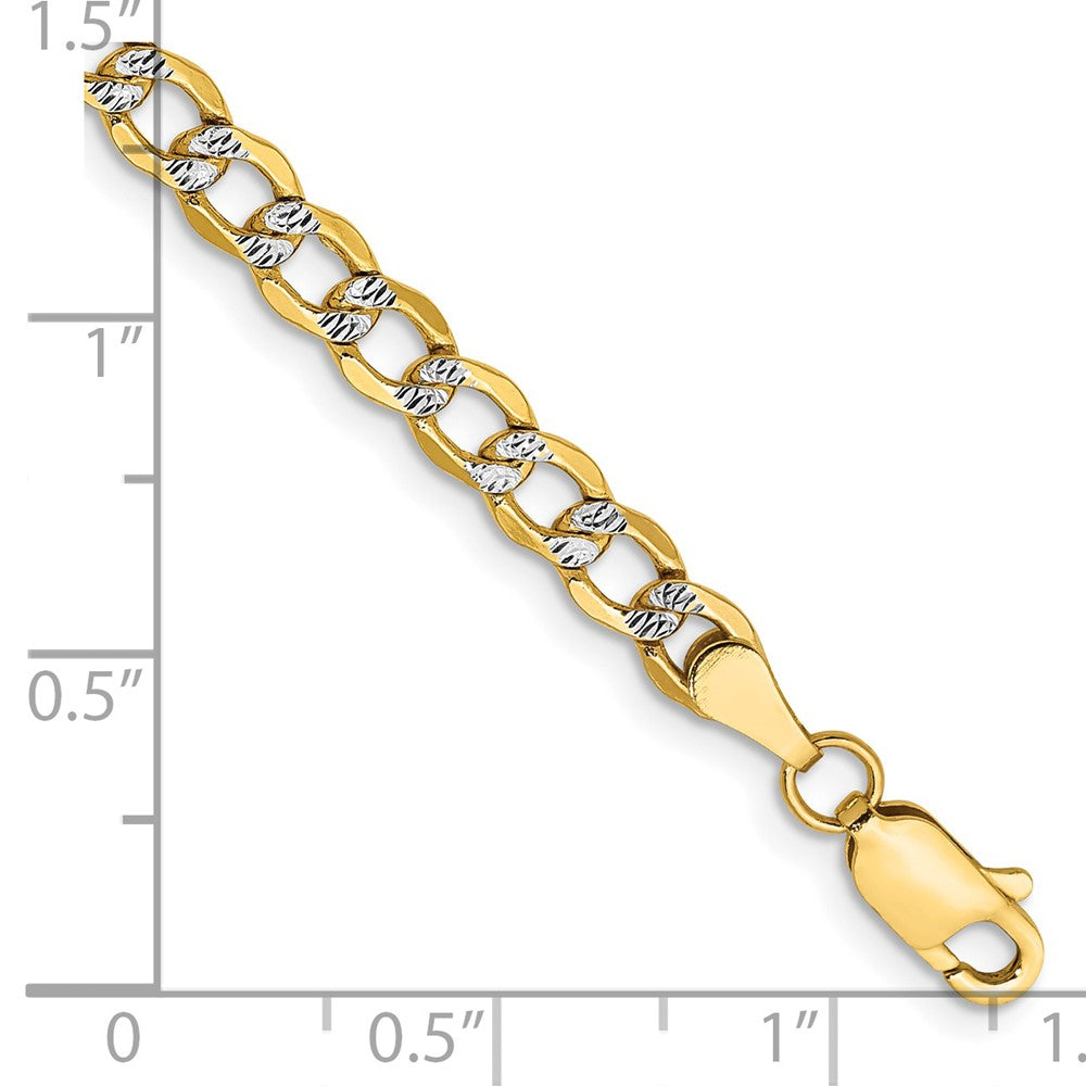 Semi-Solid with Rhodium PavÇ Curb with Lobster Clasp Bracelet - WBC