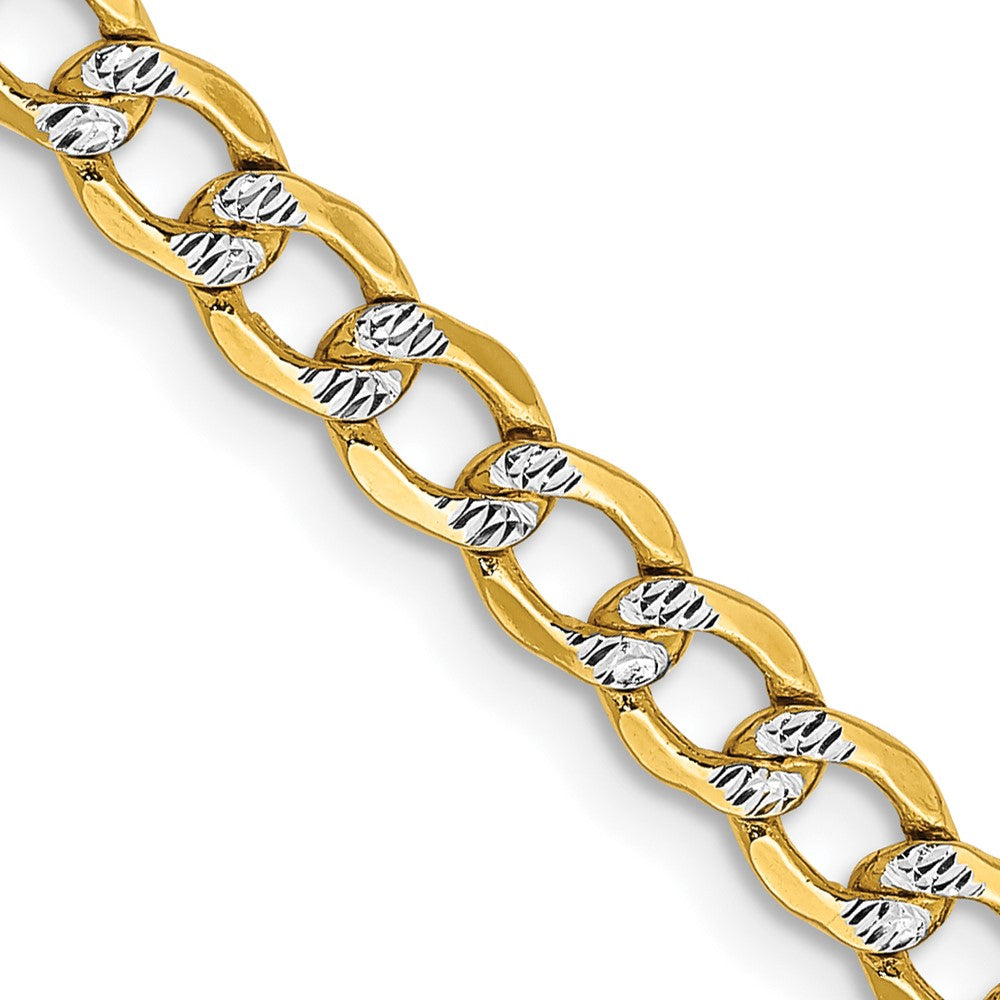 Semi-Solid with Rhodium PavÇ Curb with Lobster Clasp Chain - WBC