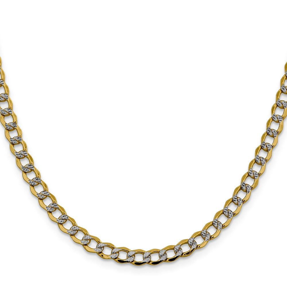 Semi-Solid with Rhodium PavÇ Curb with Lobster Clasp Chain - WBC