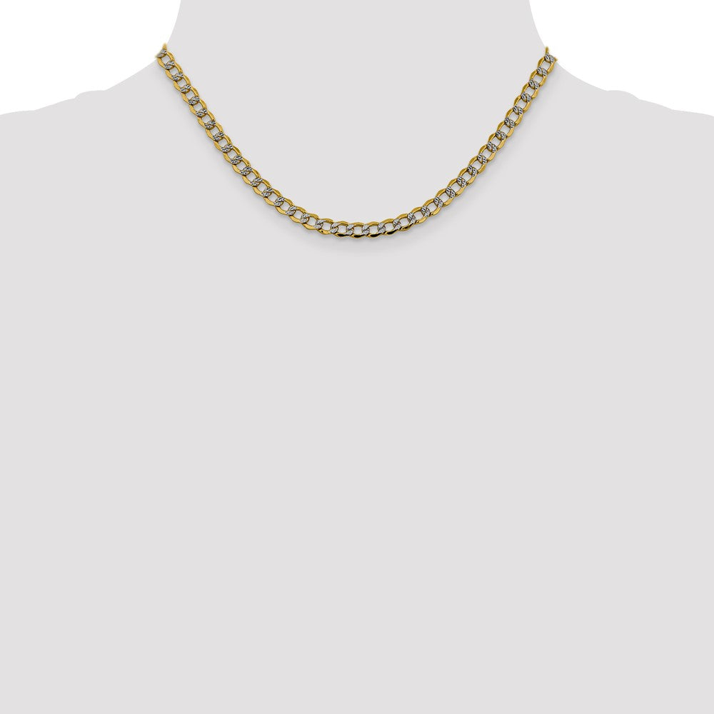 Semi-Solid with Rhodium PavÇ Curb with Lobster Clasp Chain - WBC
