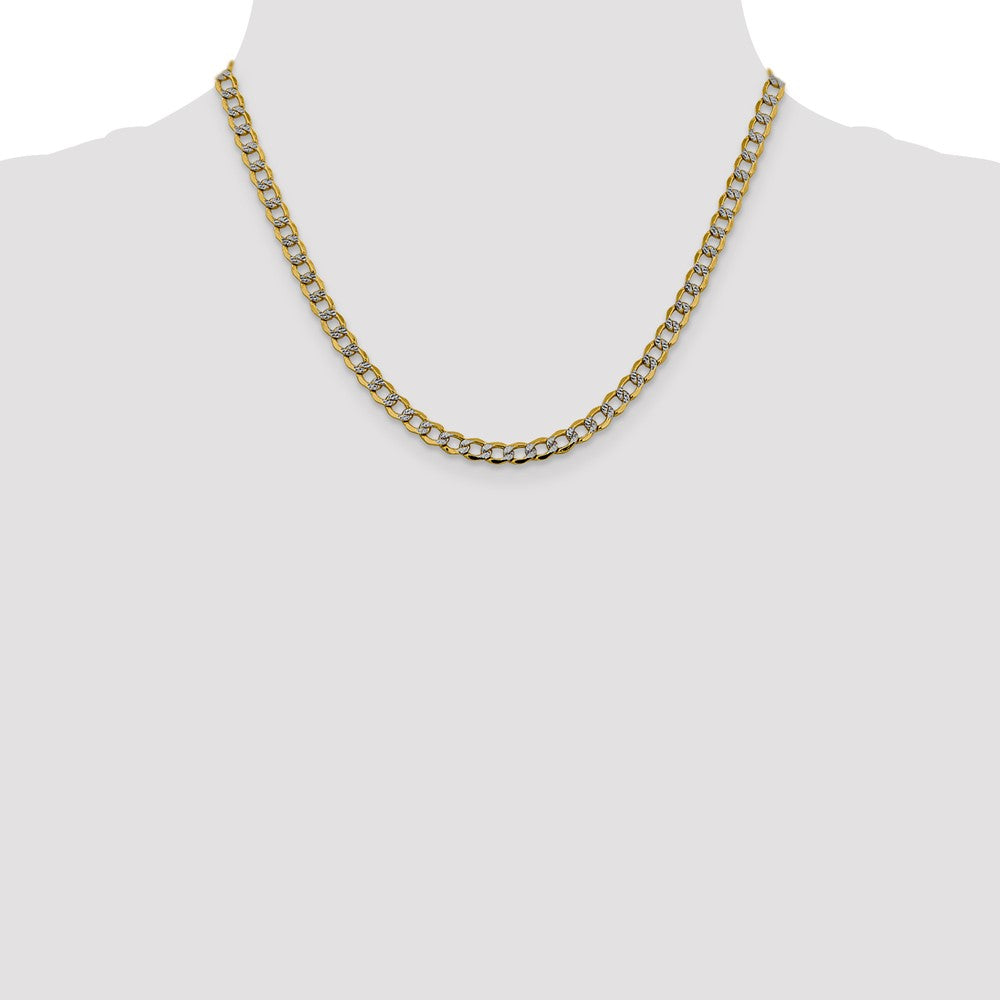 Semi-Solid with Rhodium PavÇ Curb with Lobster Clasp Chain - WBC