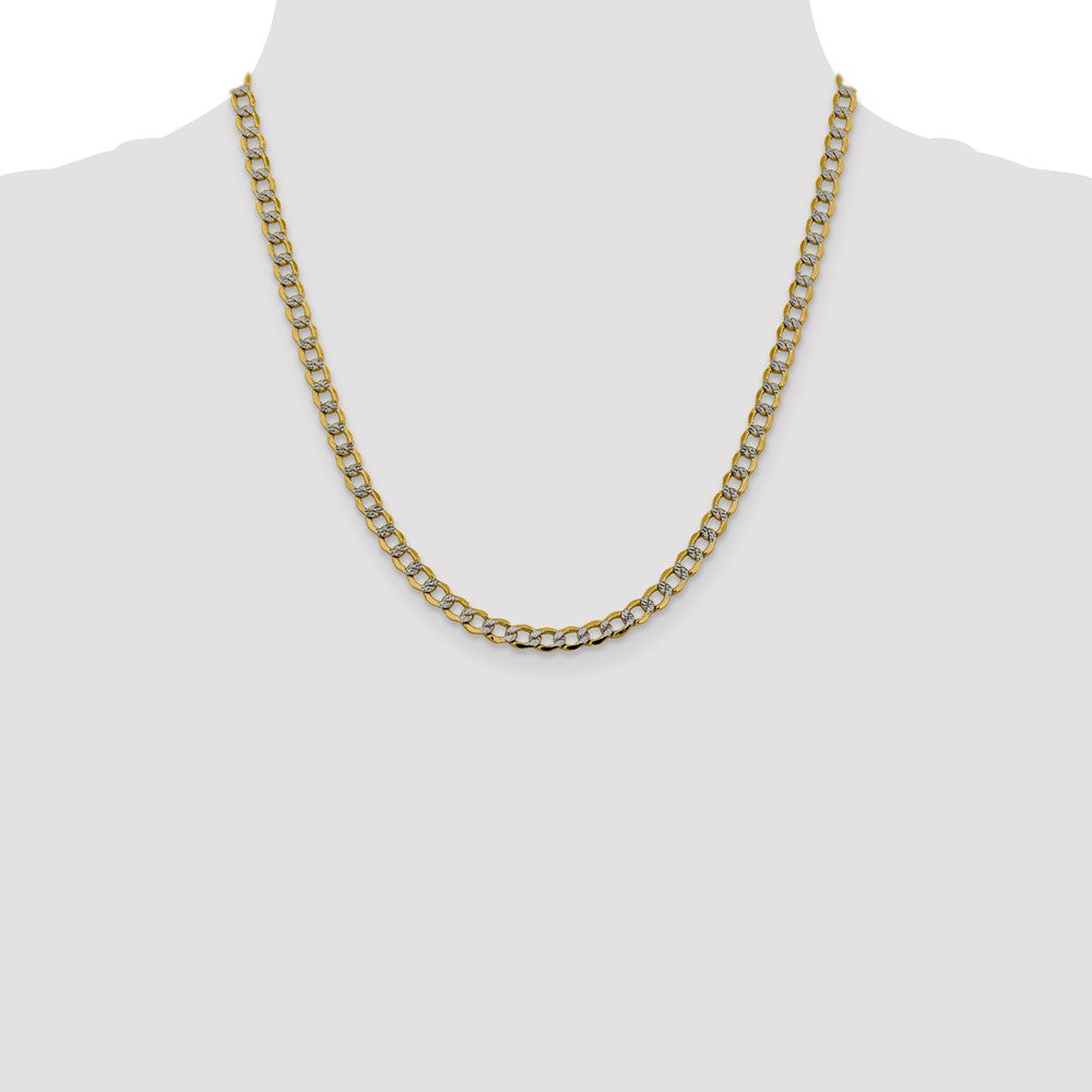Semi-Solid with Rhodium PavÇ Curb with Lobster Clasp Chain - WBC