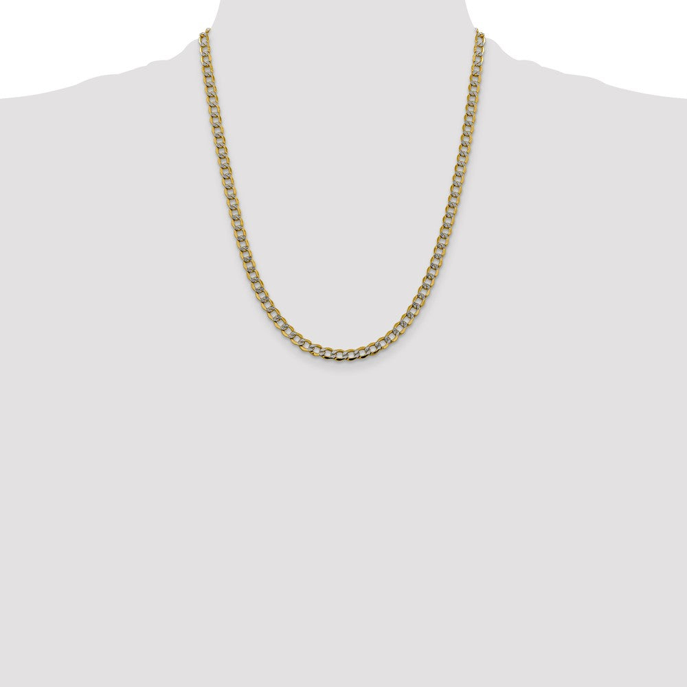 Semi-Solid with Rhodium PavÇ Curb with Lobster Clasp Chain - WBC