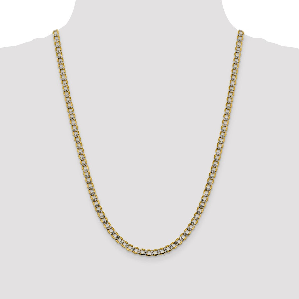 Semi-Solid with Rhodium PavÇ Curb with Lobster Clasp Chain - WBC