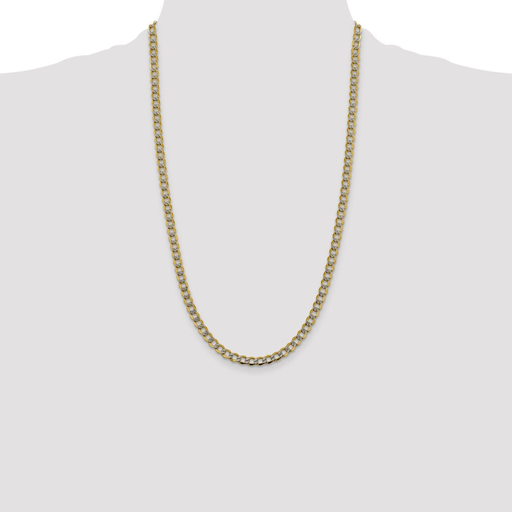 Semi-Solid with Rhodium PavÇ Curb with Lobster Clasp Chain - WBC