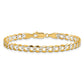 Semi-Solid with Rhodium PavÇ Curb with Lobster Clasp Bracelet - WBC