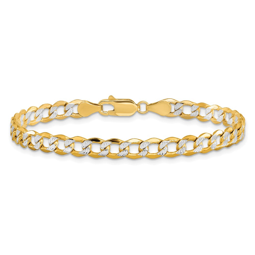 Semi-Solid with Rhodium PavÇ Curb with Lobster Clasp Bracelet - WBC