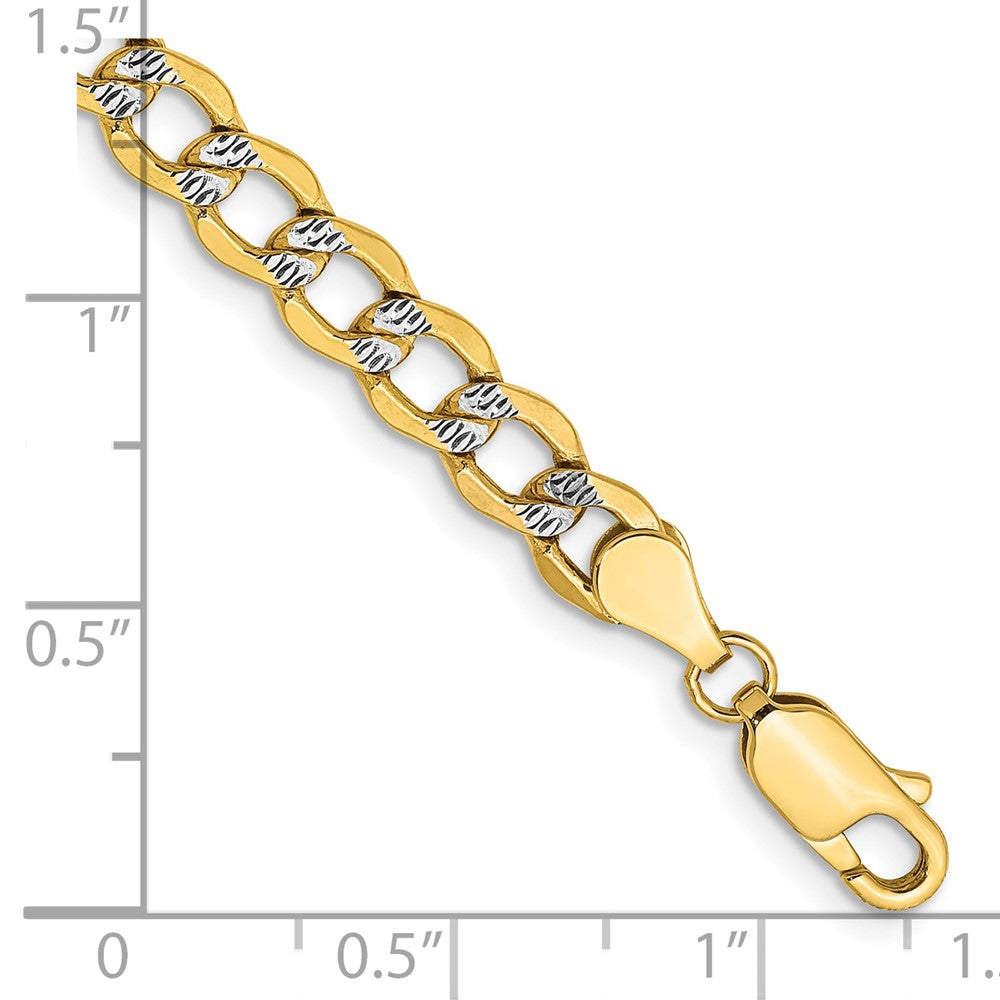 Semi-Solid with Rhodium PavÇ Curb with Lobster Clasp Bracelet - WBC