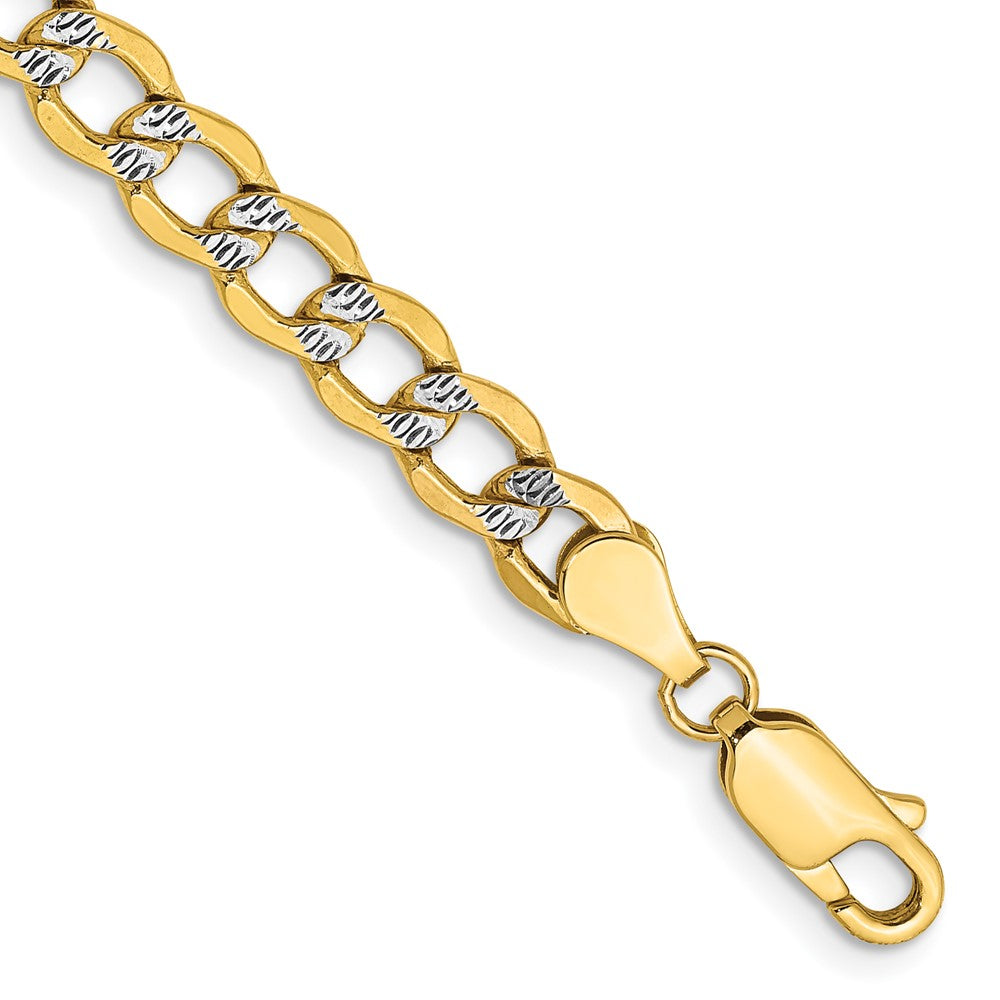 Semi-Solid with Rhodium PavÇ Curb with Lobster Clasp Bracelet - WBC