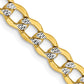 Semi-Solid with Rhodium PavÇ Curb with Lobster Clasp Chain - WBC