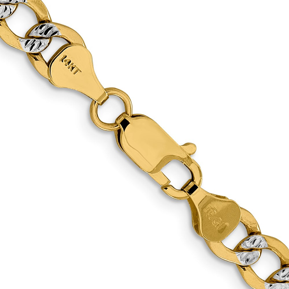 Semi-Solid with Rhodium PavÇ Curb with Lobster Clasp Chain - WBC