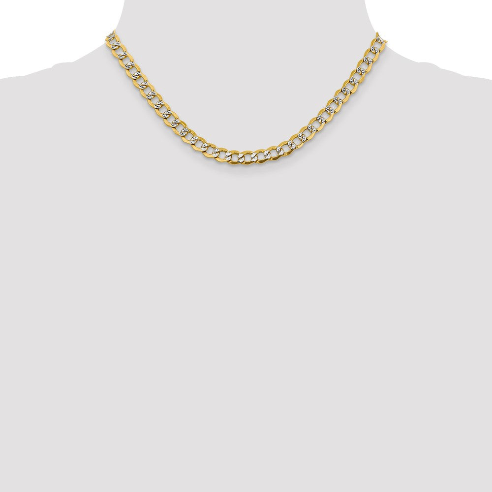 Semi-Solid with Rhodium PavÇ Curb with Lobster Clasp Chain - WBC
