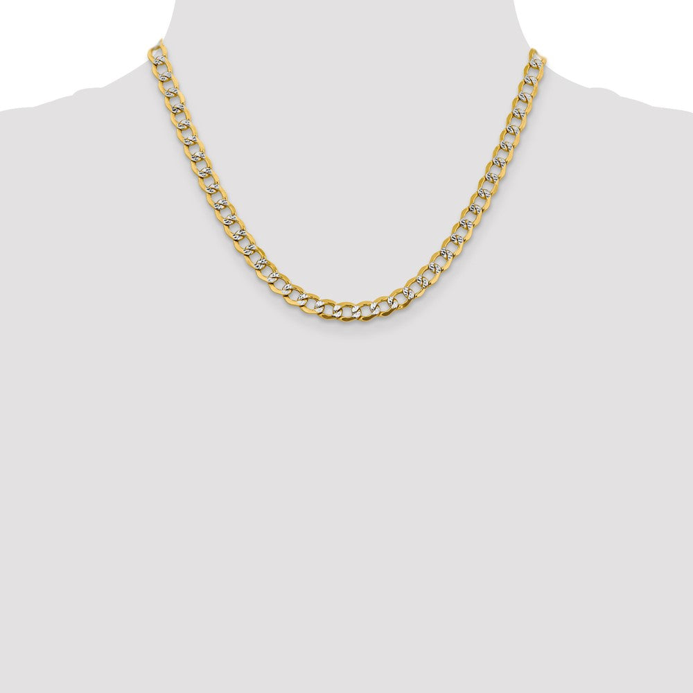 Semi-Solid with Rhodium PavÇ Curb with Lobster Clasp Chain - WBC