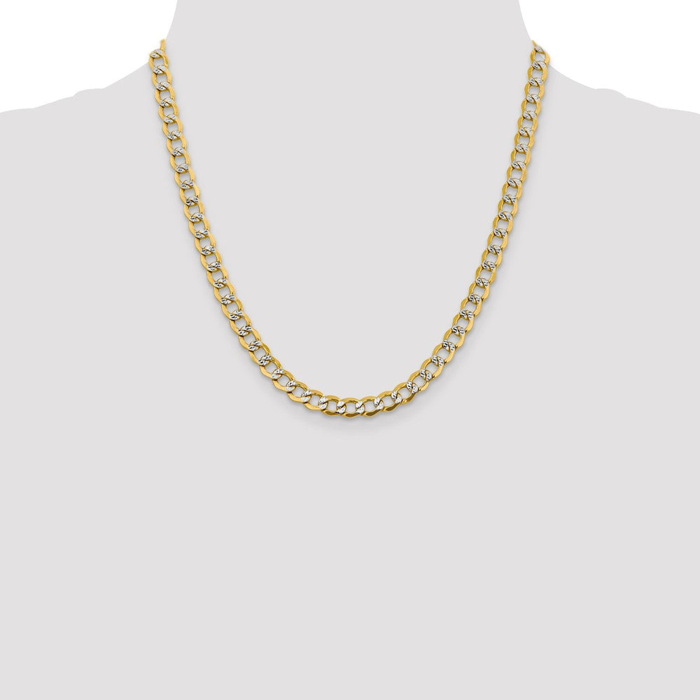 Semi-Solid with Rhodium PavÇ Curb with Lobster Clasp Chain - WBC
