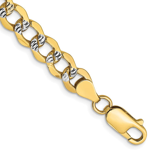 Semi-solid with Rhodium PavÇ Curb Chain - WBC