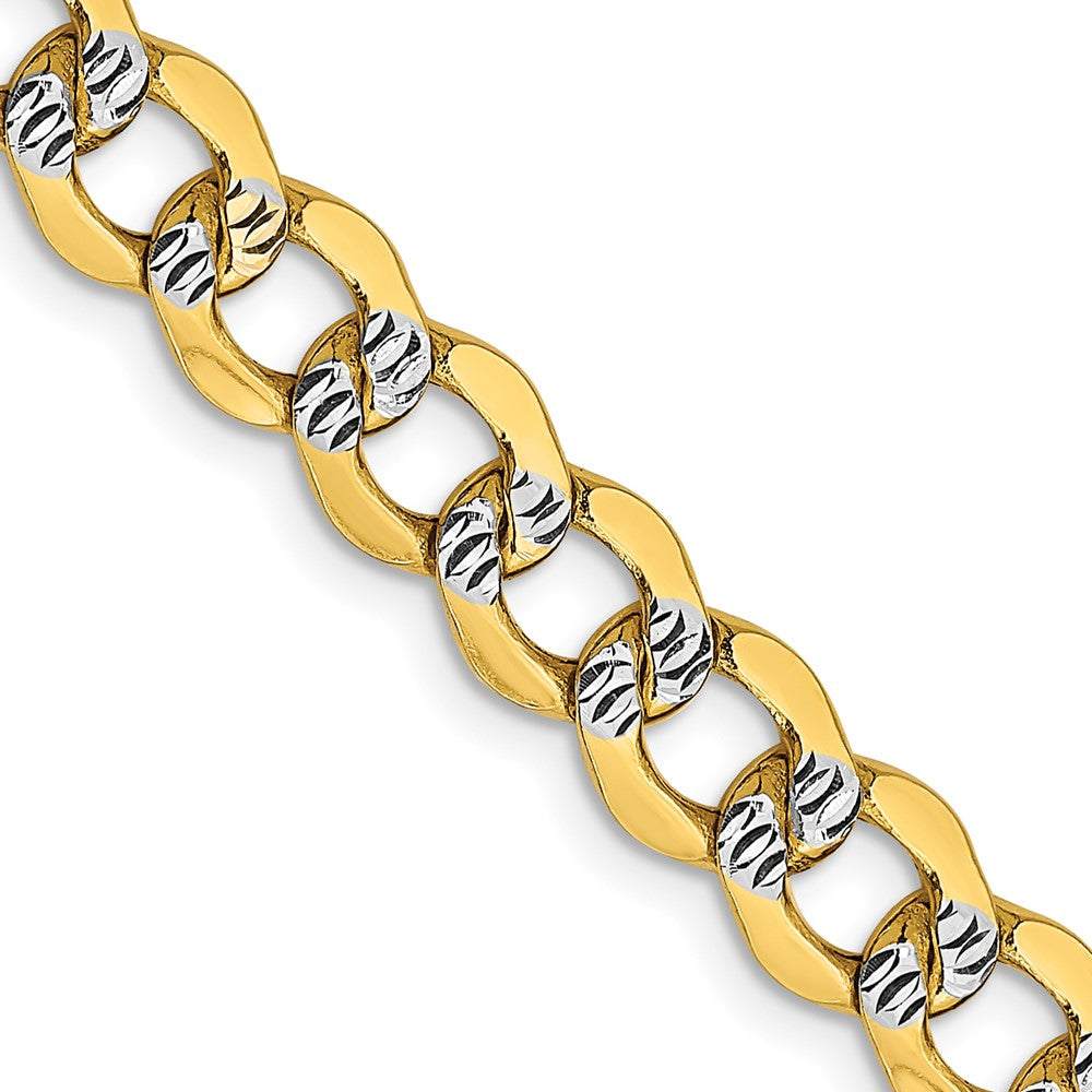 Semi-Solid with Rhodium PavÇ Curb with Lobster Clasp Chain - WBC