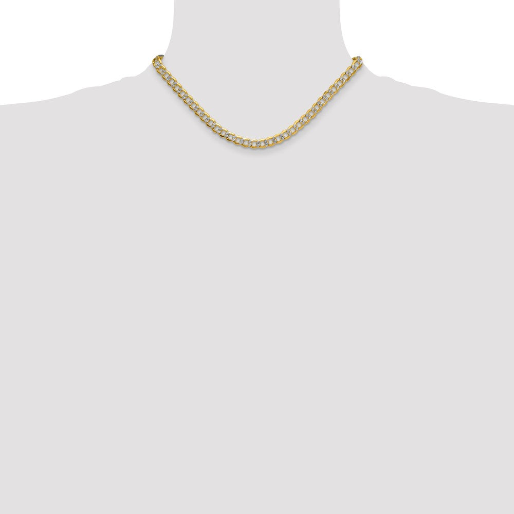 Semi-solid with Rhodium PavÇ Curb Chain - WBC