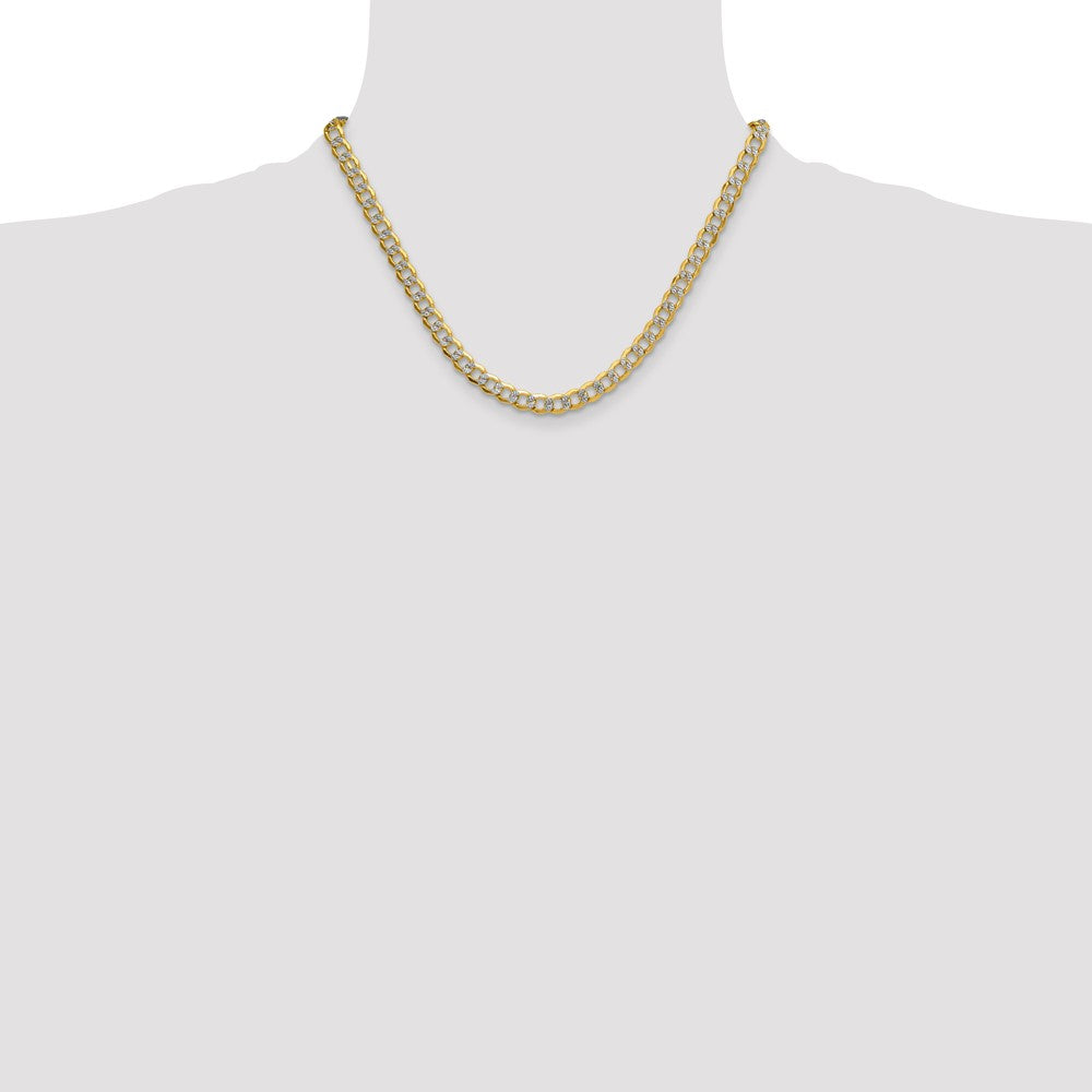 Semi-solid with Rhodium PavÇ Curb Chain - WBC