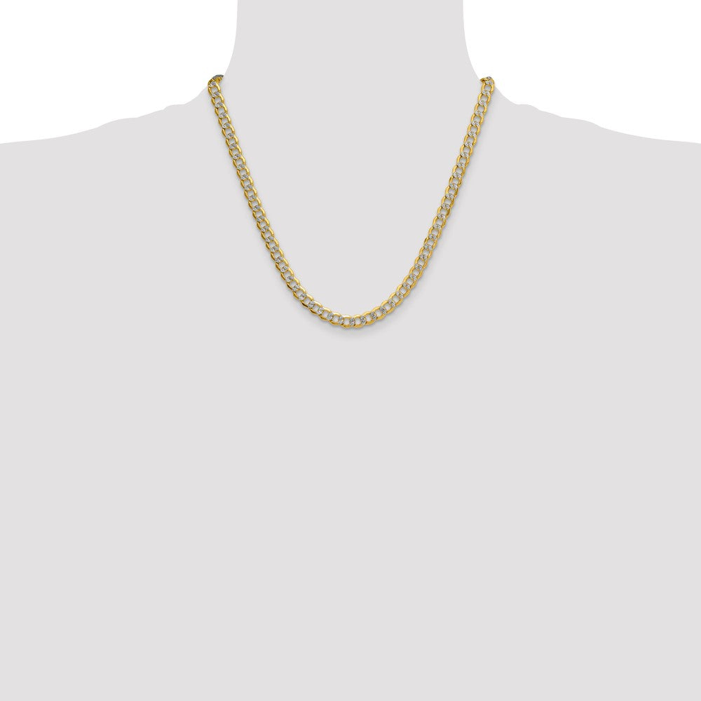 Semi-solid with Rhodium PavÇ Curb Chain - WBC